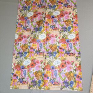 Vintage 1970's Birthday Garden Wrapping Paper Floral 29"x20" Pink Orange Purple